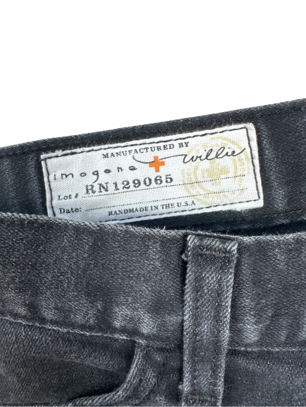 Imogene + Willie Handmade USA Black Straight Leg Jeans Size 29